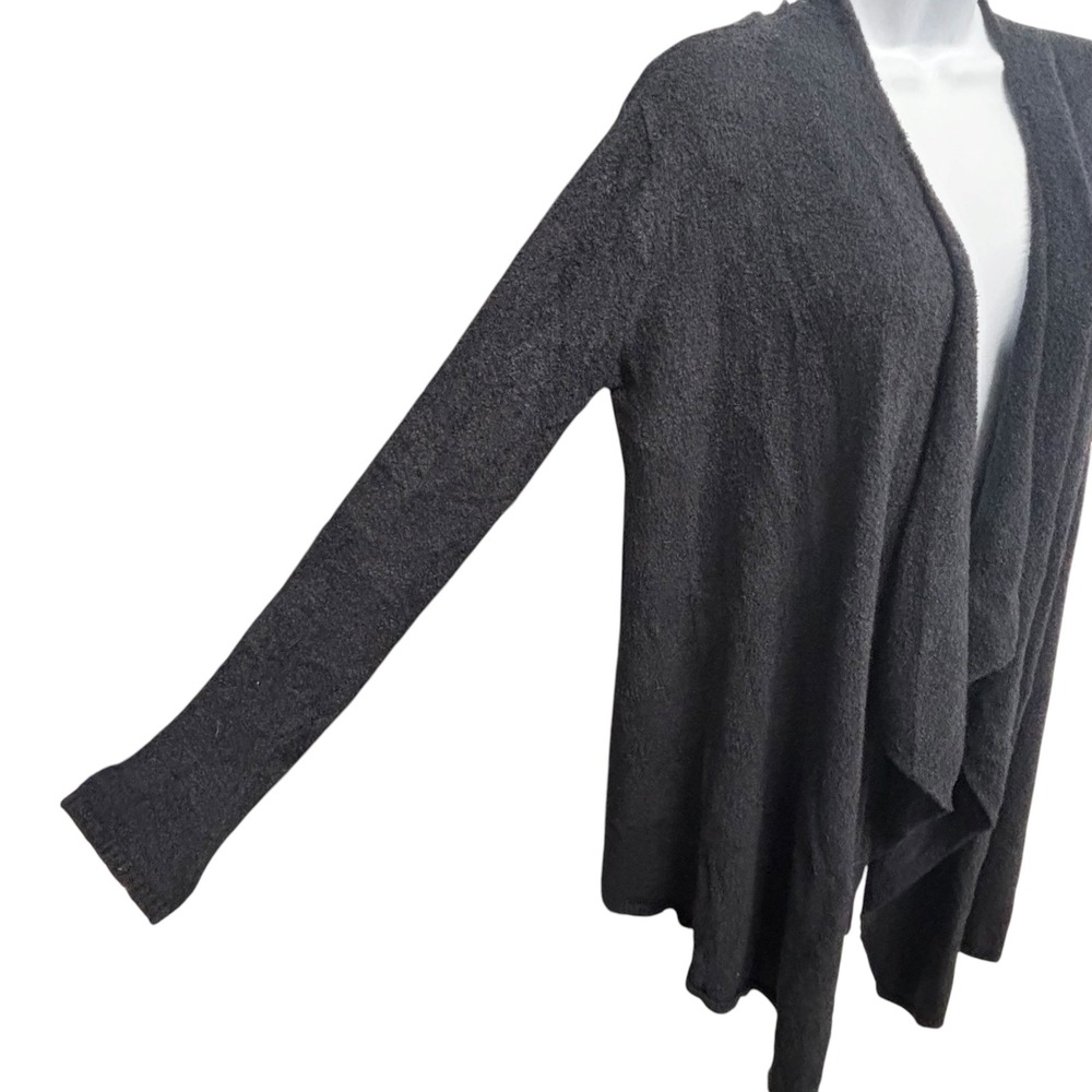 Barefoot Dreams Bamboo Chic Lite Cardigan 436 Carbon Black Waterfall Wrap S/M - Picture 3 of 11